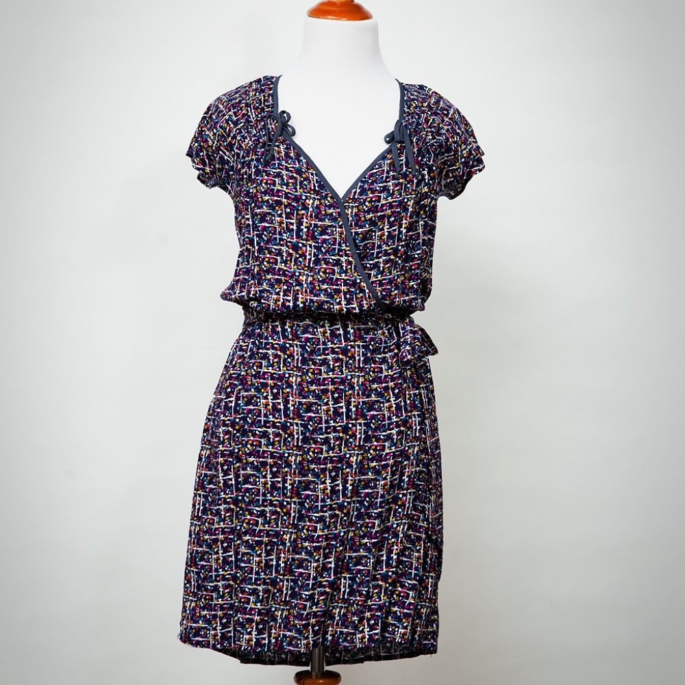 Multi-color wrap dress